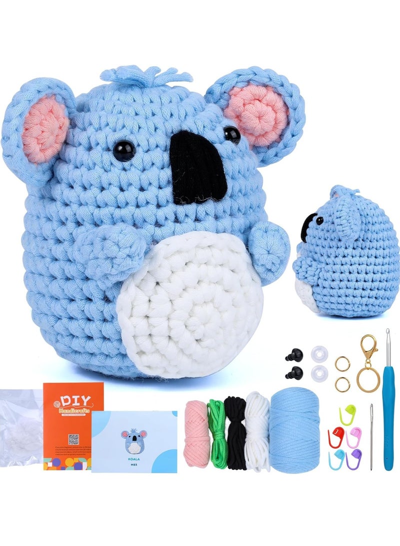 SYOSI Crochet Kit for Beginners Adults, Easy Yarn Crocheting, Step-by-Step Video Tutorials, Beginner Kit, Animals(Little Koala) - Image 1