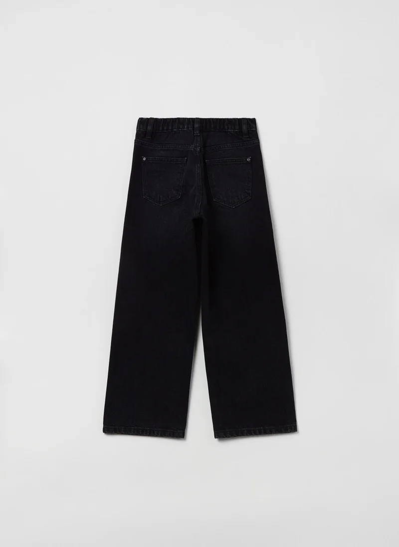 او في اس Culotte jeans with five pockets