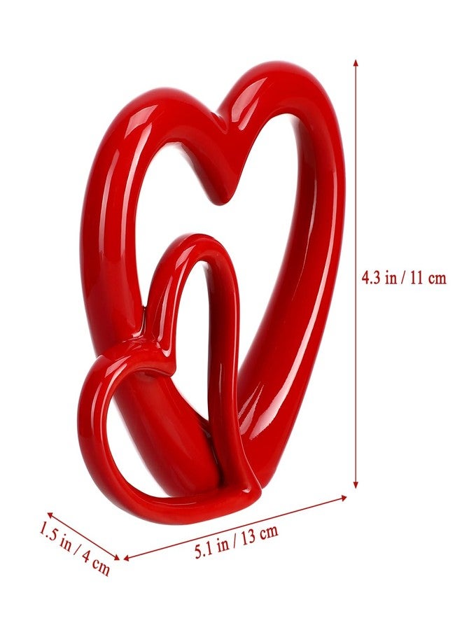 أموسفون تمثال قلب أحمر من أموسفن، مصنوع من السيراميك، يُستخدم كزينة لحفلات الزفاف والذكرى السنوية وعيد الأم، أو لتزيين المنزل والمكتب. - Image 2