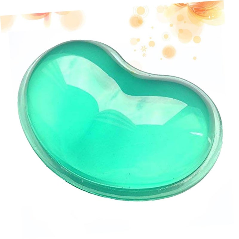 Green Heart Shaped Ergonomic Gel Mouse Pad with Wrist Cushion Support - Image 3