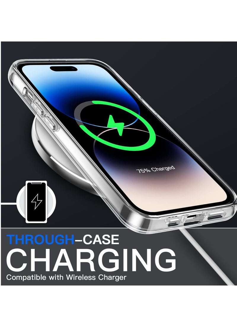 Jetech 3 in 1 Case for iPhone 14 Pro 6.1Inch with 2 Pack Screen Protector and 2Pack Camera Lens Protector Full Coverage Tempered Glass Film Shockproof Bumper Phone Cover Clear - Image 3