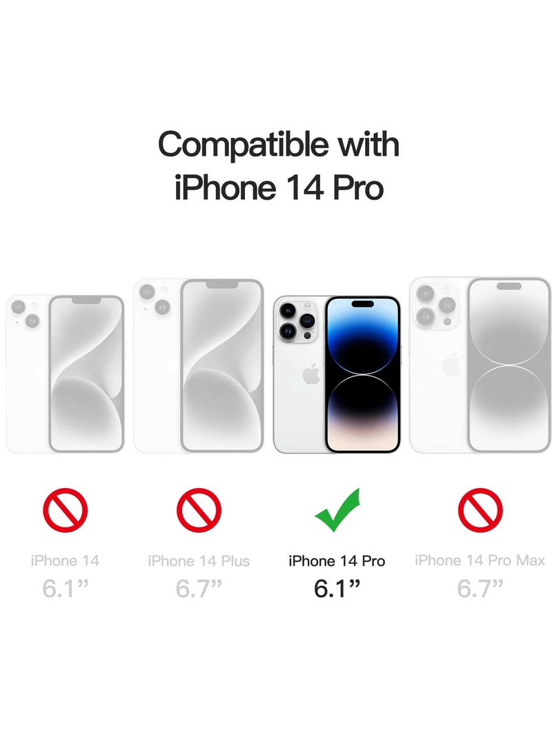 Jetech 3 in 1 Case for iPhone 14 Pro 6.1Inch with 2 Pack Screen Protector and 2Pack Camera Lens Protector Full Coverage Tempered Glass Film Shockproof Bumper Phone Cover Clear - Image 2