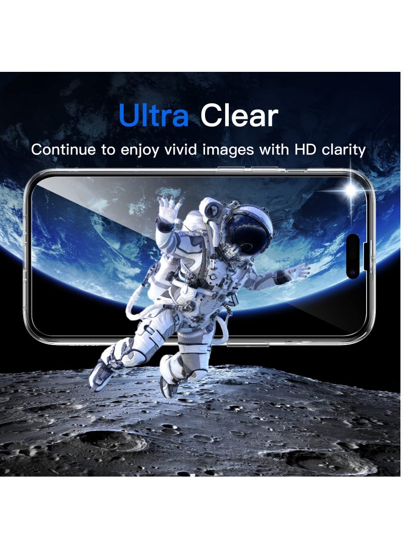 Jetech 3 in 1 Case for iPhone 14 Pro 6.1Inch with 2 Pack Screen Protector and 2Pack Camera Lens Protector Full Coverage Tempered Glass Film Shockproof Bumper Phone Cover Clear - Image 5