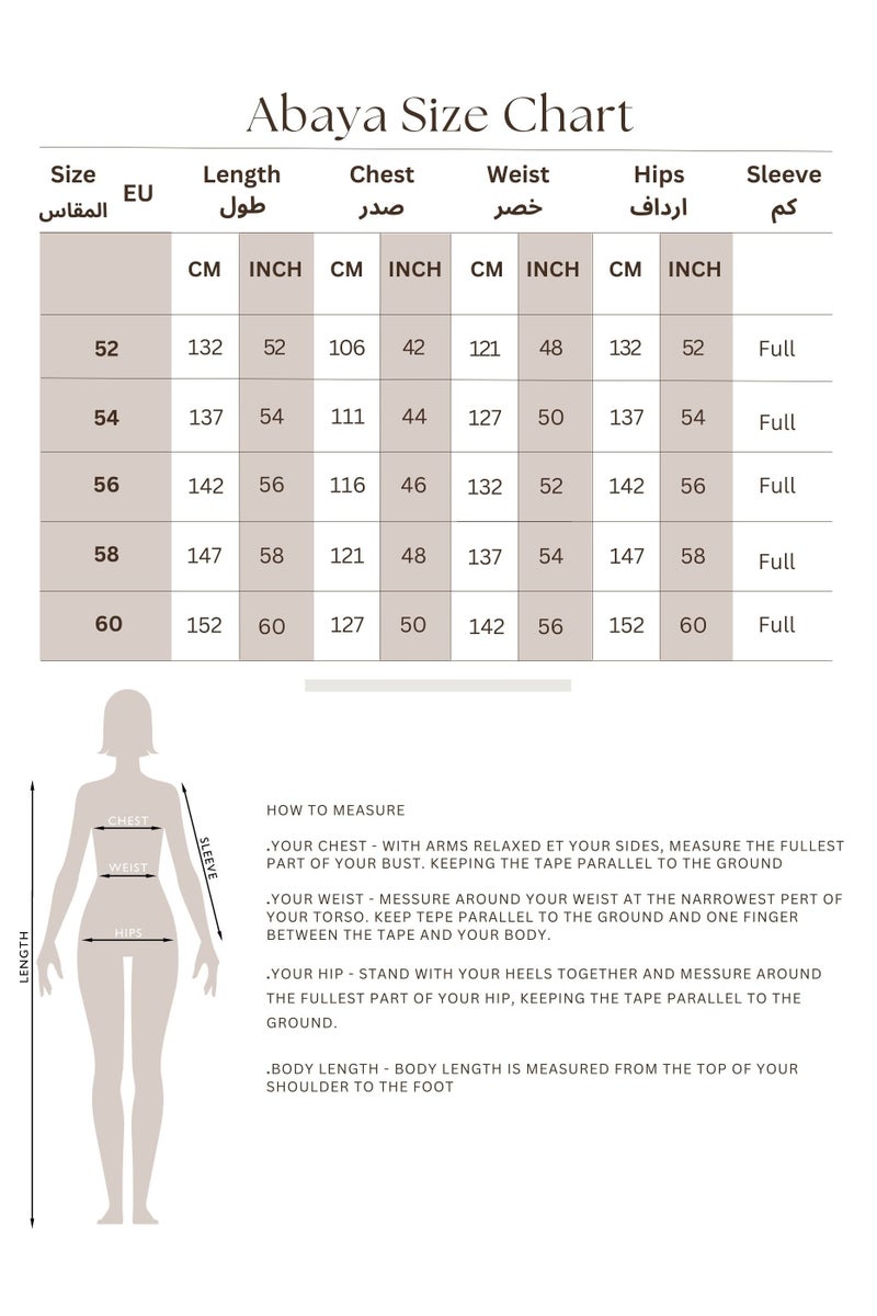 IKKXA Pattern Design Wide Sleeves Abaya ABY1114 - Image 4