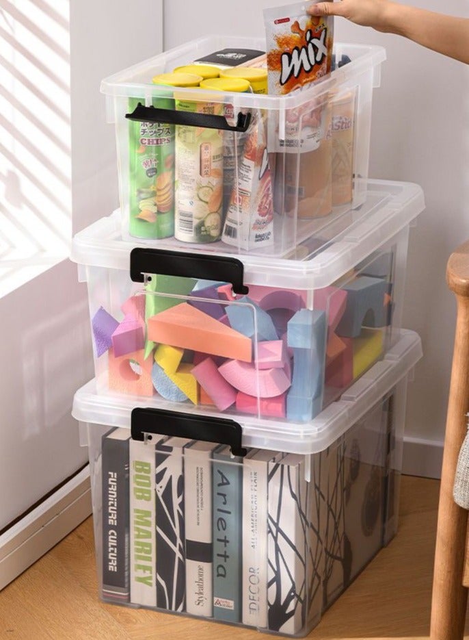 Clear Storage Box Plastic Storage Bins with Lids,Wheels and Handle Stackable Storage Containers Large Capacity Organizing Boxes for Home Offices Cars(70L,52.5x38x32.5cm)  - Image 5
