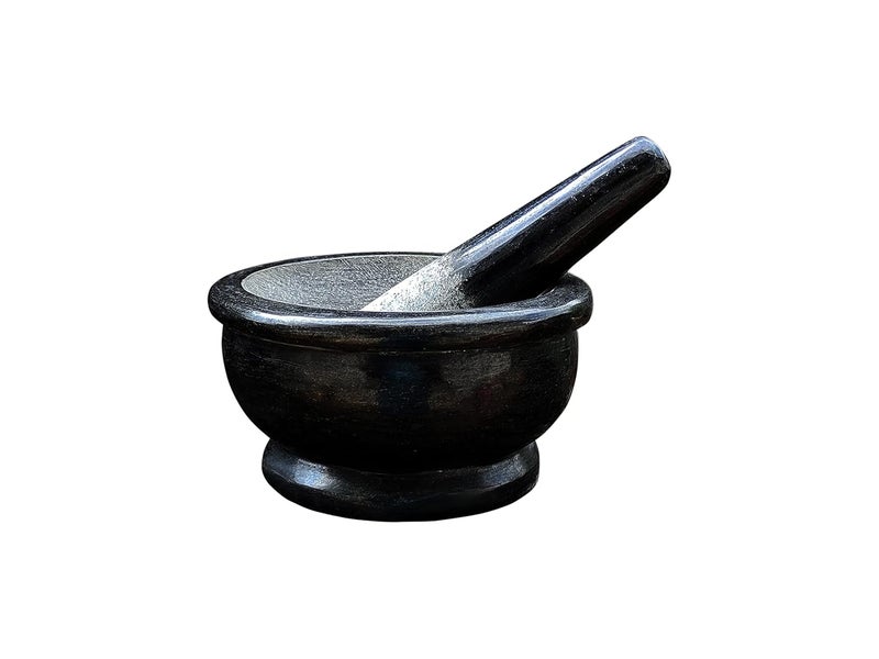 AZKAR Pure Granite Stone and Mortar and Pestle Set 6 inch Big Size - Image 2