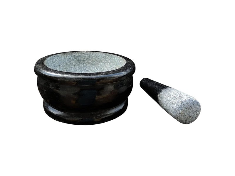 AZKAR Pure Granite Stone and Mortar and Pestle Set 6 inch Big Size - Image 3