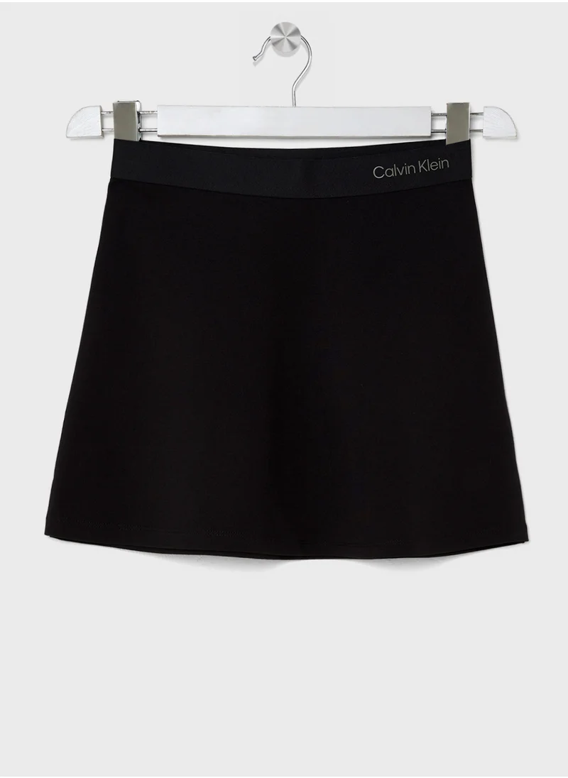 Calvin Klein Jeans Youth Logo Flare Skirt