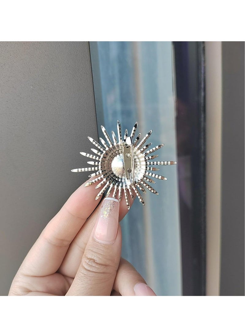 Sunflower Brooch Pin, Pearl Brooch for Women, Sunflower Pearl Rhinestone Brooch Pin for Clothes Lapel Badge, Backpacks, Hats - Image 4