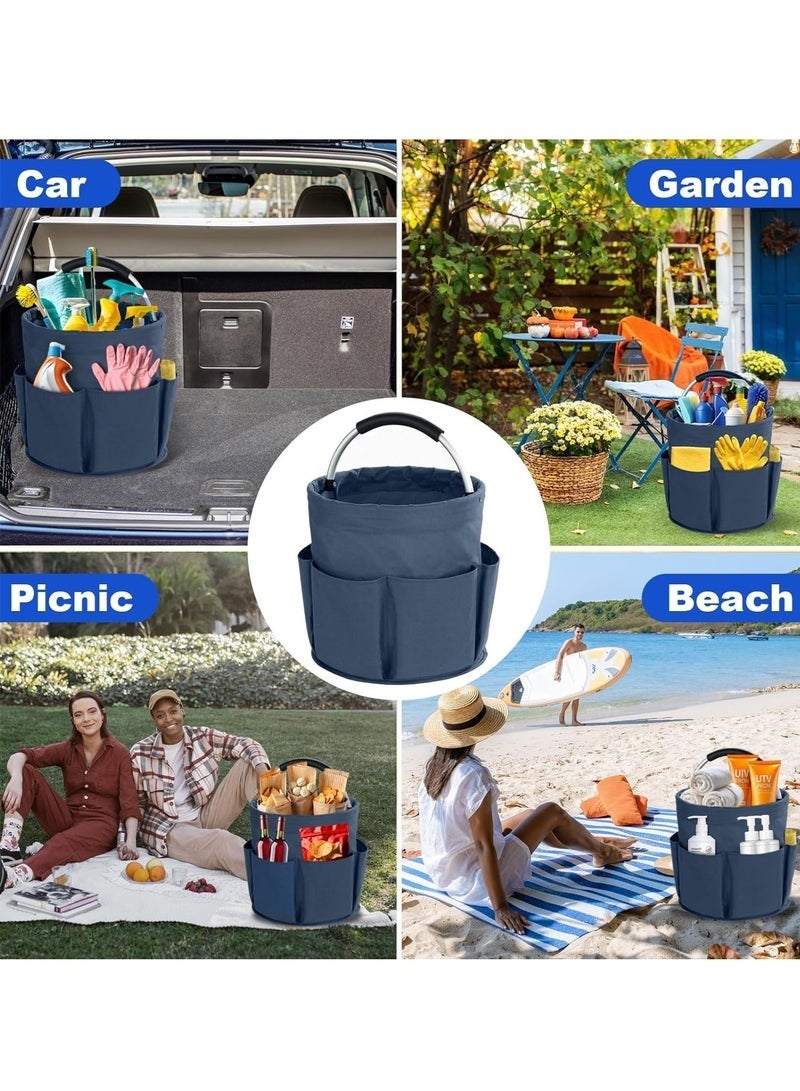 Arabest 17L Cleaning Tool Storage Basket, Foldable Cleaning Supply Caddy, Cleaning Caddy Cleaning Products Organizers, Portable Multi Cleaning Bucket Bag for Home, Garden - Image 2