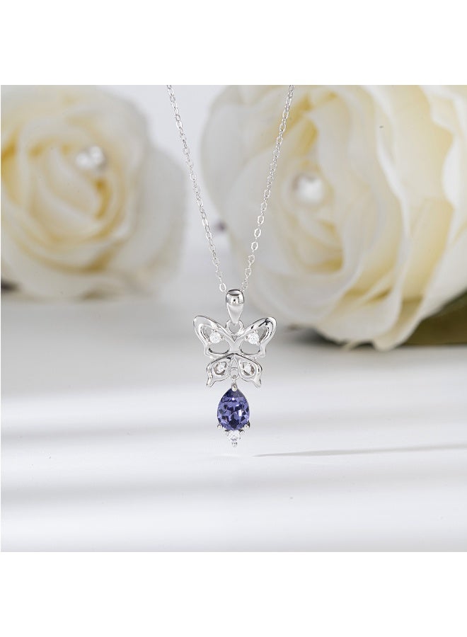 AI-FVMAX A Necklace From Veya, Crafted From Genuine 925 Sterling Silver, Featuring A Butterfly-Inspired Design Symbolizing Beauty And Freedom, With A Sparkling Purple Gemstone That Adds A Touch Of Feminine Grace And Vitality. ✨ Comes In A Luxury Package That Reflects The Beauty Of The Piece And The Quality Of The Brand - Image 5
