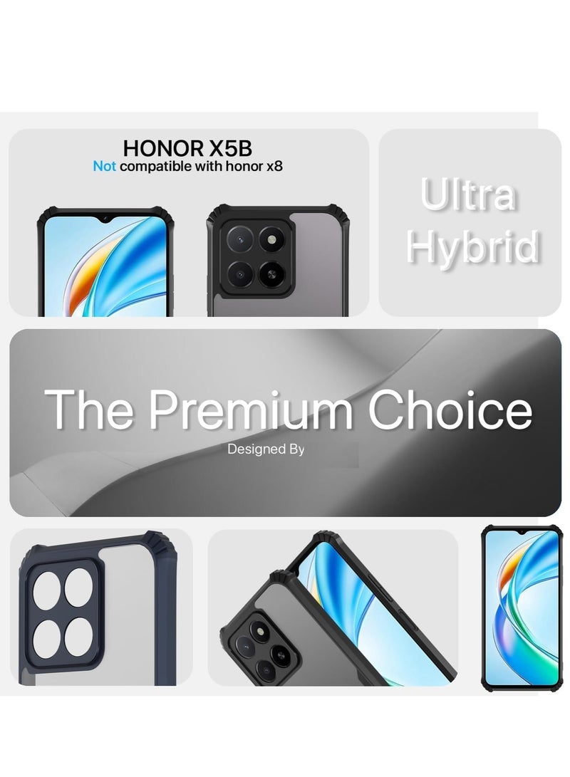 BORTONY Honor X5B Case Cover Black Border 360 Degree Impact Resistant Camera lens Protection Case Transparent Shockproof Premium TPU  Cover For Honor X5B - Image 5