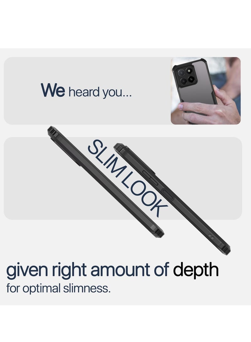 BORTONY Honor X5B Case Cover Black Border 360 Degree Impact Resistant Camera lens Protection Case Transparent Shockproof Premium TPU  Cover For Honor X5B - Image 4