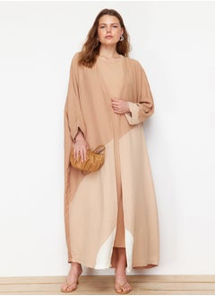 trendyol Camel Color Blocked Long Woven Cap & Ferace TCTSS24KF00002  - Image 1