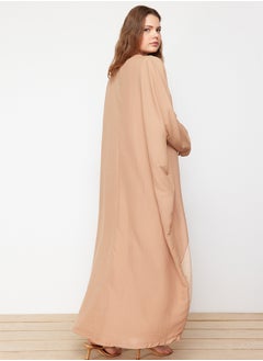 trendyol Camel Color Blocked Long Woven Cap & Ferace TCTSS24KF00002  - Image 3