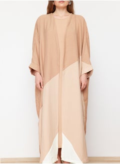 trendyol Camel Color Blocked Long Woven Cap & Ferace TCTSS24KF00002  - Image 5