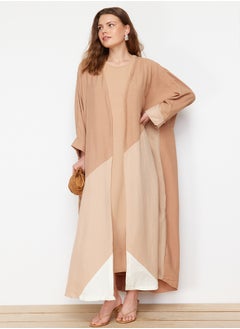 trendyol Camel Color Blocked Long Woven Cap & Ferace TCTSS24KF00002  - Image 4