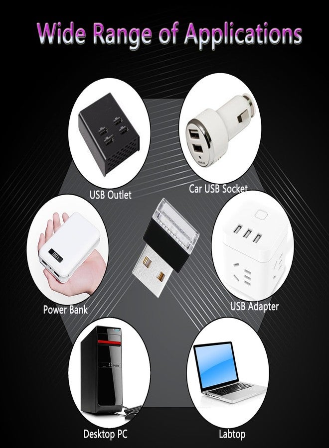 ACODABLEM مصباحان داخليان للسيارة من نوع ACODABLEM يعملان بمنفذ USB بتقنية LED، مصباح ليلي LED للزينة، طقم إضاءة داخلية بتقنية LED، مجموعة من قطعتين - Image 3