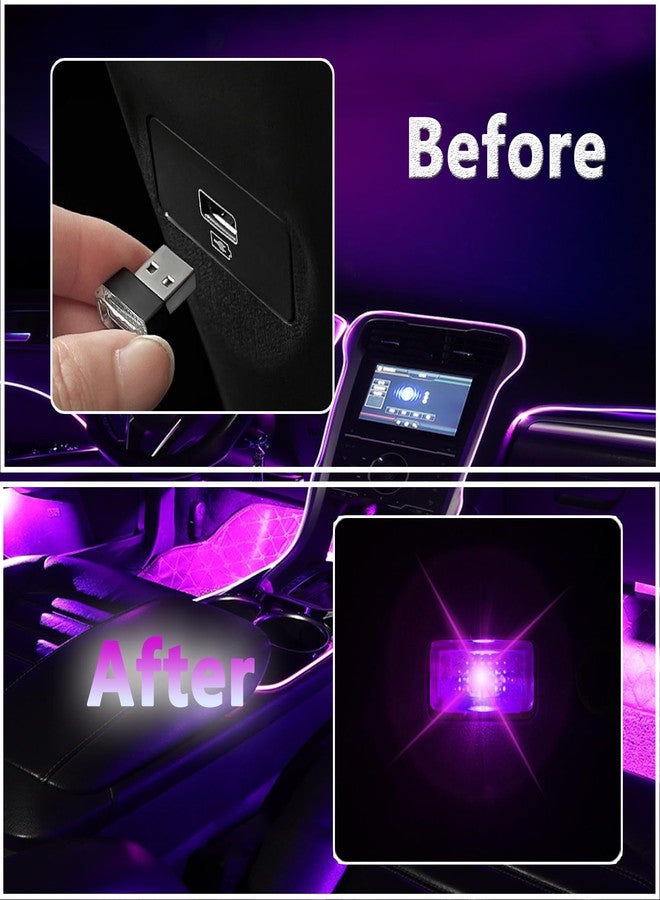 ACODABLEM مصباحان داخليان للسيارة من نوع ACODABLEM يعملان بمنفذ USB بتقنية LED، مصباح ليلي LED للزينة، طقم إضاءة داخلية بتقنية LED، مجموعة من قطعتين - Image 5