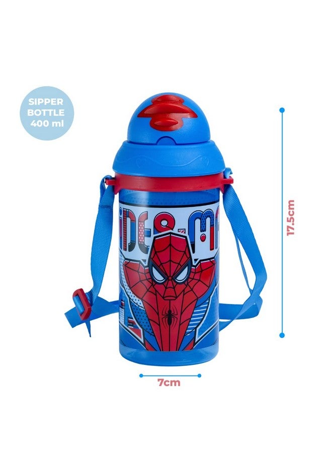 HOOM HOOM Licensed Superhero Designs Kids' Straw Sipper Water Bottle - 400ml BPA-Free, Durable, Leak-Proof, Ideal for School & Travel - Image 4