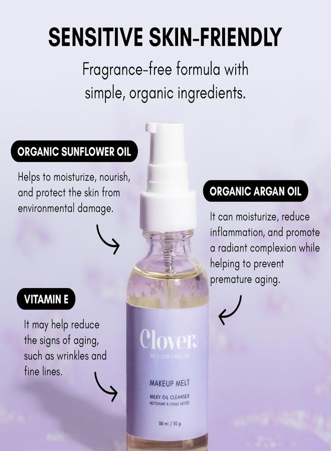 Clover Makeup Melt Milky Cleansing Oil | Gentle Makeup Removal, Skin-Friendly Formula and Residue-Free Rinse | Cruelty-Free & Vegan Face Oil - Image 3