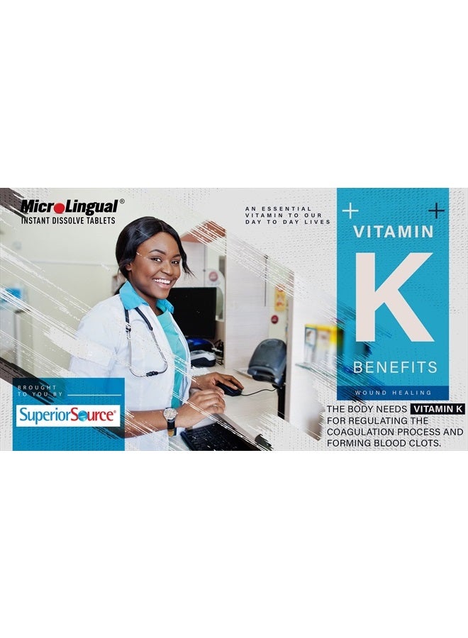 Superior Source Triple K, 3-in-1 Formula, MK-4 500 mcg, MK-7 50 mcg, K1 500 mcg, Quick Dissolve Sublingual Tablets, 30 Count, Healthy Bones and Arteries, Immune & Cardiovascular Support, Non-GMO - Image 3