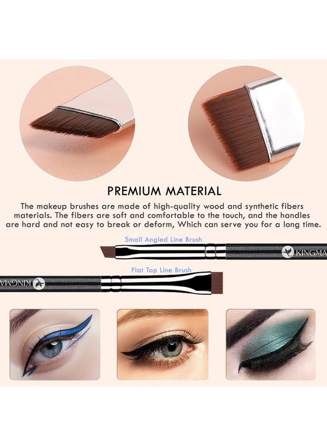 KingMas 7pcs Eyeliner Brush Set, Angled Flat Gel Eye Liner Makeup Brushes, Ultra Thin Liner Brush, Fine Point Eyeliner Brushes for Women Girls - Image 4