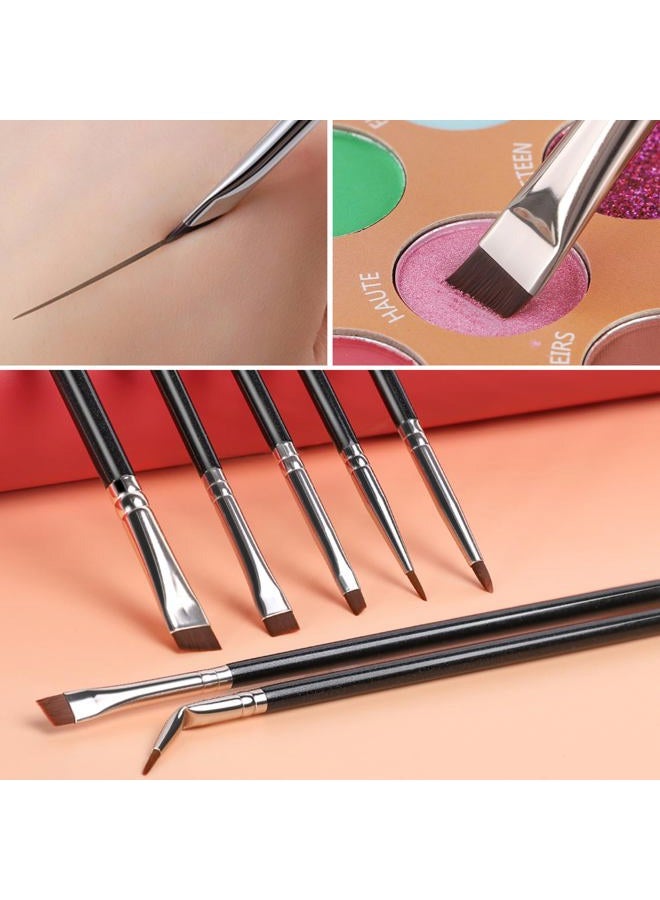 KingMas 7pcs Eyeliner Brush Set, Angled Flat Gel Eye Liner Makeup Brushes, Ultra Thin Liner Brush, Fine Point Eyeliner Brushes for Women Girls - Image 5