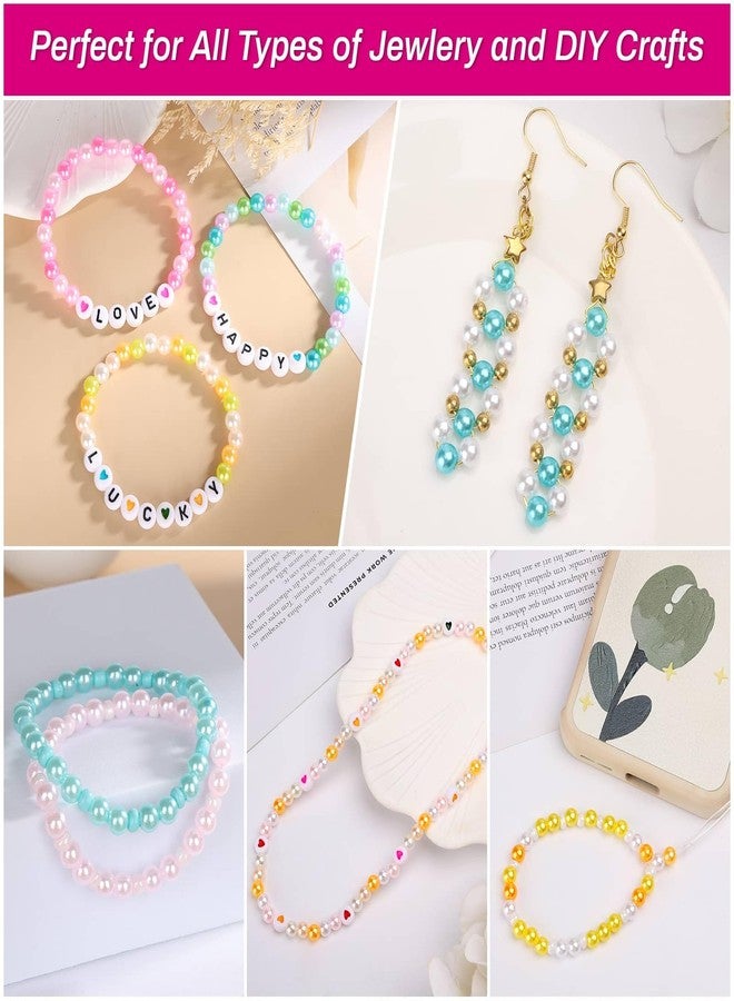 أوداب مجموعة أوداب لصنع المجوهرات: 2000 حبة لؤلؤ مستديرة 6 مم (28 لونًا) مع 1300 حبة خرز حروف - Image 4
