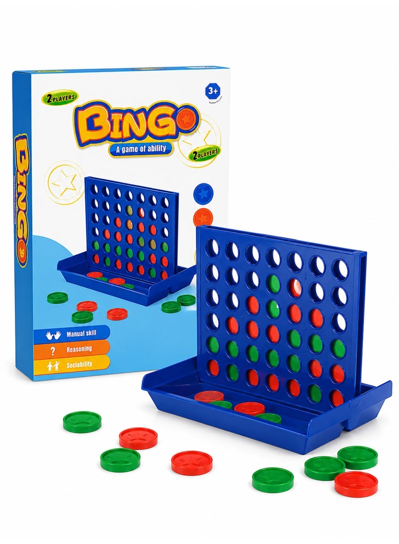 Bingo – a 2-player strategy and thinking game – a colorful block puzzle game to develop focus, thinking, manual skills, and social interaction – Four in Arrow plastic board games - Image 5