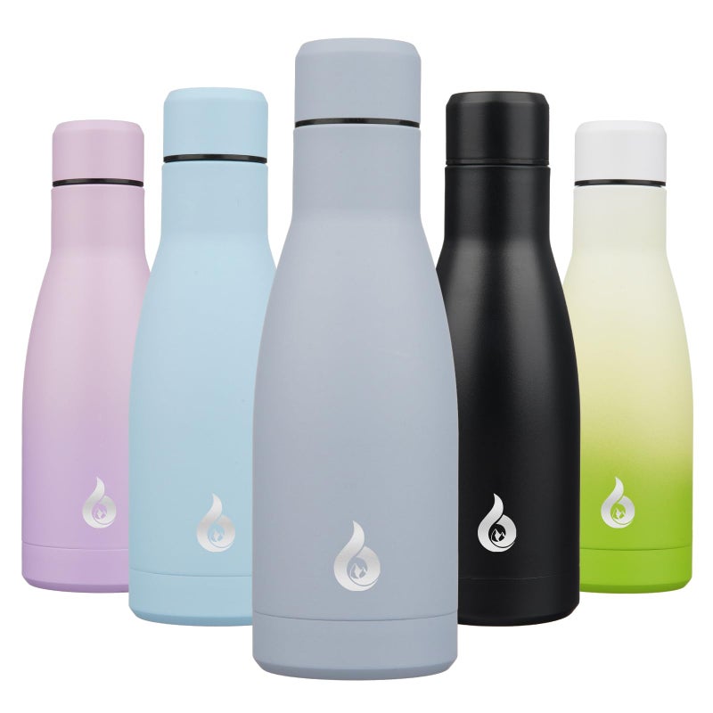 BJPKPK Insulated Water Bottle 12oz Small Stainless Steel Water Bottles Reusable Metal Thermal Keep Cold and HotMist Grey - Image 2