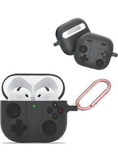 Cute Case Compatible With Airpods 4 With Active Noise Cancellation With Keychain Cartoon Anime Game Console Funny Soft Silicone Shockproof Wireless Charging Case Black