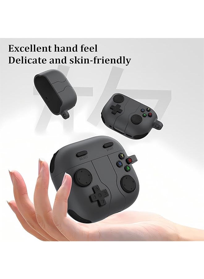 erorex - Cute Case Compatible With Airpods 4 With Active Noise Cancellation With Keychain Cartoon Anime Game Console Funny Soft Silicone Shockproof Wireless Charging Case Black - Image 1