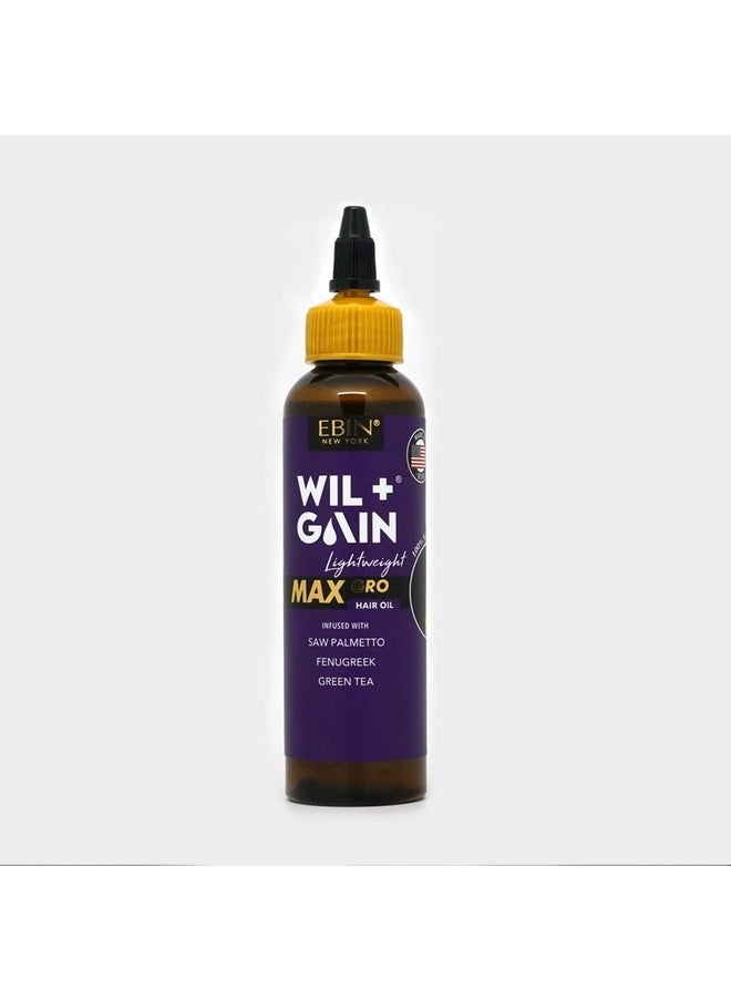 EBIN NEW YORK 100% Natural Oil Infused Saw Palmetto Fenugreek Green Tea Promote A Healthy Scalp And Hair Growth Max Gro Hair Oil 4Oz/ 120Ml (Lightweight)  - Image 1
