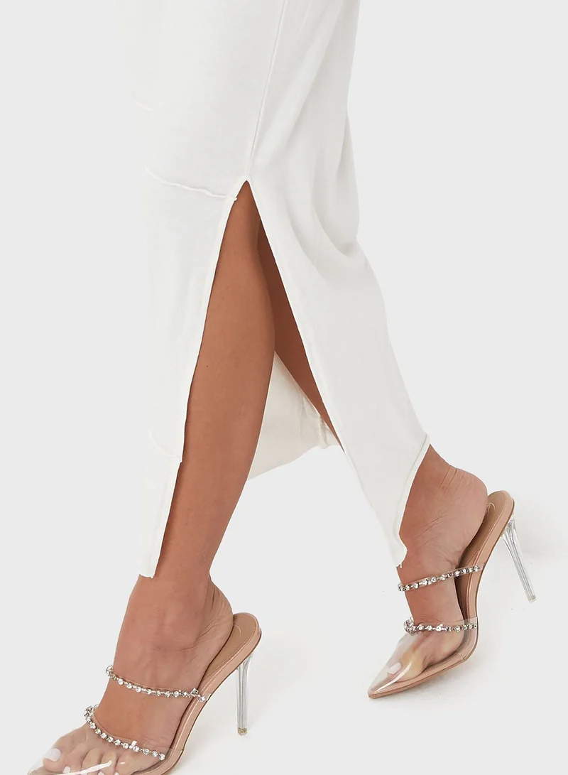 Missguided Clear Strap Detail Heeled Mules