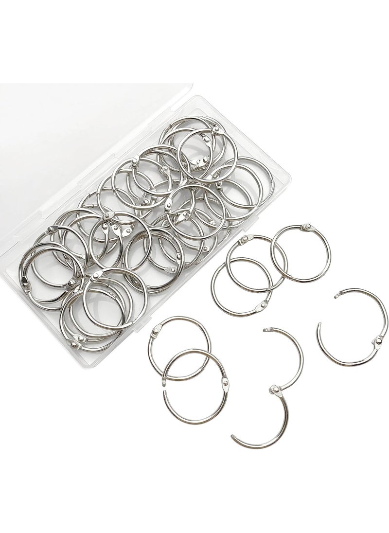 KTOJOY 15Inch 38 Pack Loose Leaf Binder Rings Nickel Plated Steel Binder Rings Keychain Key Rings Metal Book Rings Silver for School Home or Office  - Image 1