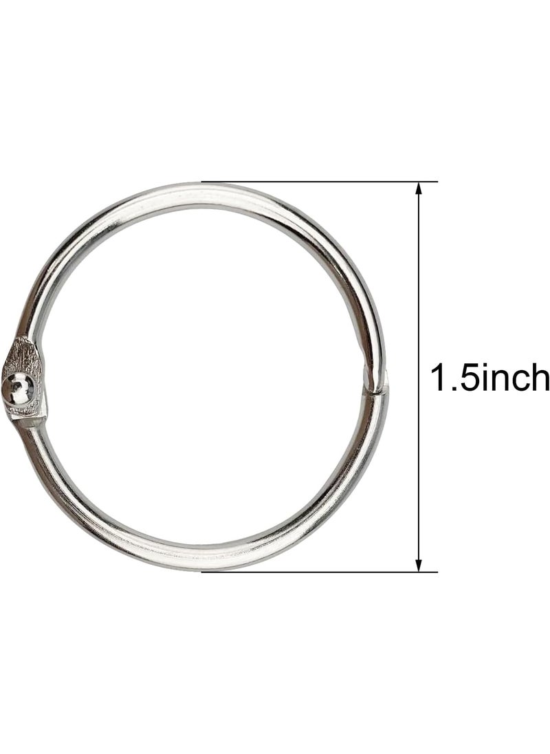 KTOJOY 15Inch 38 Pack Loose Leaf Binder Rings Nickel Plated Steel Binder Rings Keychain Key Rings Metal Book Rings Silver for School Home or Office  - Image 3