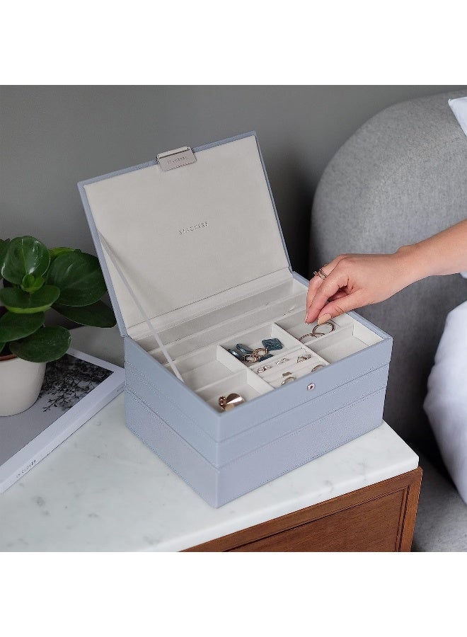 Stackers Dusky Blue Classic Medium Jewellery Box, Set of 3 - Image 3