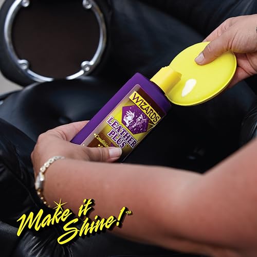 Wizards Leather Plus Leather Conditioner - Moisturizing Car Leather Seat Cleaner and Conditioner - Cleans, Conditions and Protects Leather, Naugahyde and Vinyl Car Accessories - 8 oz - Made in USA - Image 5
