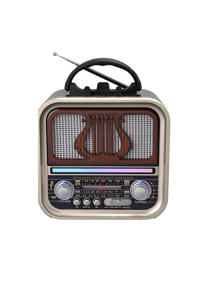 جولون مكبر صوت بتصميم كلاسيكي، إضاءة ديسكو AM FM SW TV، 4 نطاقات صوت ستيريو، مكبر صوت راديو BT USB TF TWS، مكبر صوت FM كلاسيكي - Image 1