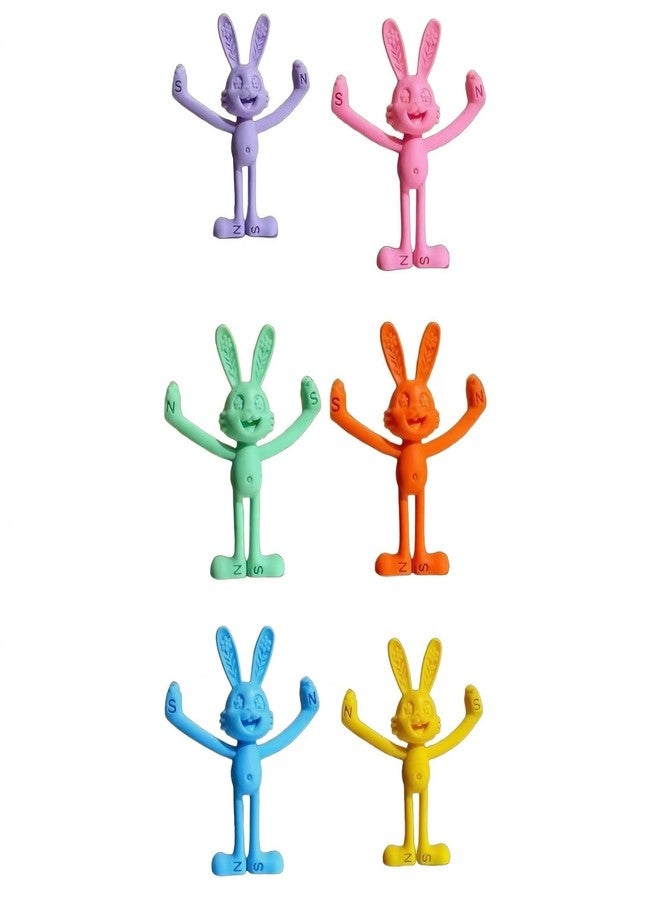MAGMEN Magnetic Bunny Fidget Toy 6 Pack - Collectible Poseable Figures with Premium Metal Tin | Sensory Travel STEM Toy for Kids Ages 4-8 | Gift for Boys Girls, Easter Basket Stuffers Party Favors - Image 1