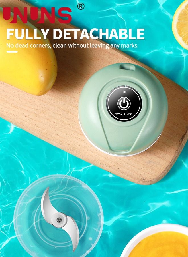 UNUNS Electric Garlic Chopper,Wireless Portable Mini Food Processor With 2 Cups,For Pepper Chili Vegetable Nuts Meat(250ml+100ml) - Image 4