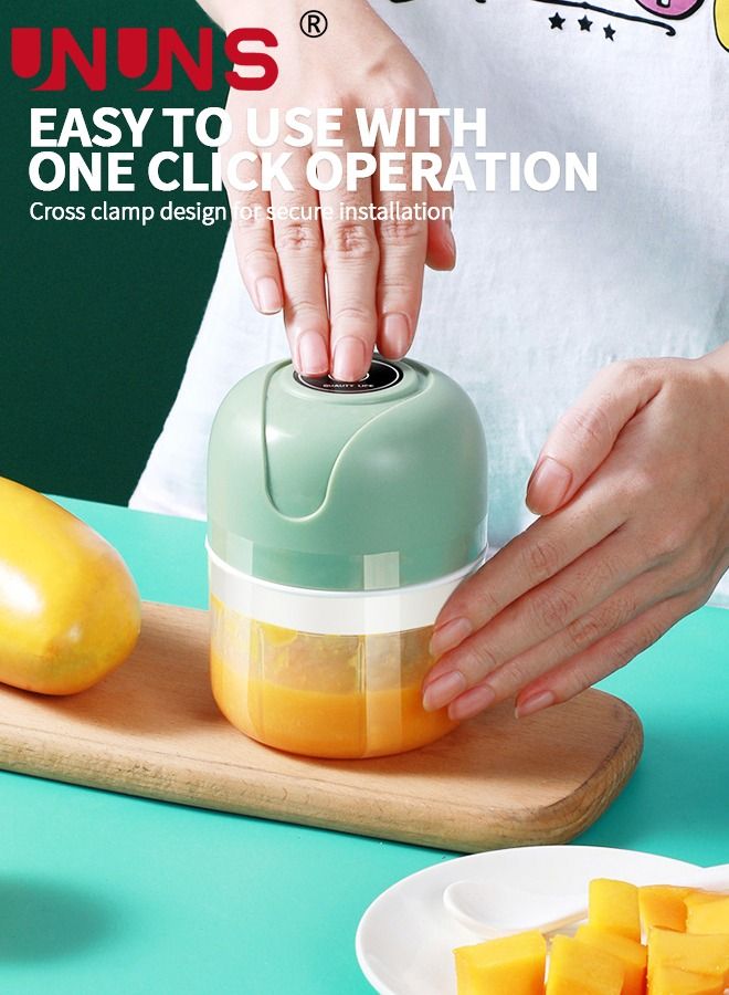 UNUNS Electric Garlic Chopper,Wireless Portable Mini Food Processor With 2 Cups,For Pepper Chili Vegetable Nuts Meat(250ml+100ml) - Image 2