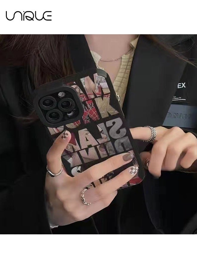 Unique Compatible with iPhone 15 Pro Phone Case, Slam Dunk Phone Case, Anime Character Phone Case - English Graffiti Phone Case - Stylish Handsome Phone Case - TPU Drop Protection - Image 4