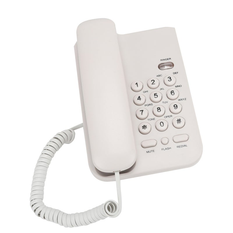 Table Wall Telephone: White ABS Material - No Battery Required, Durable, Dual-Mount Design for Home, Office, Hotel Use - Image 3