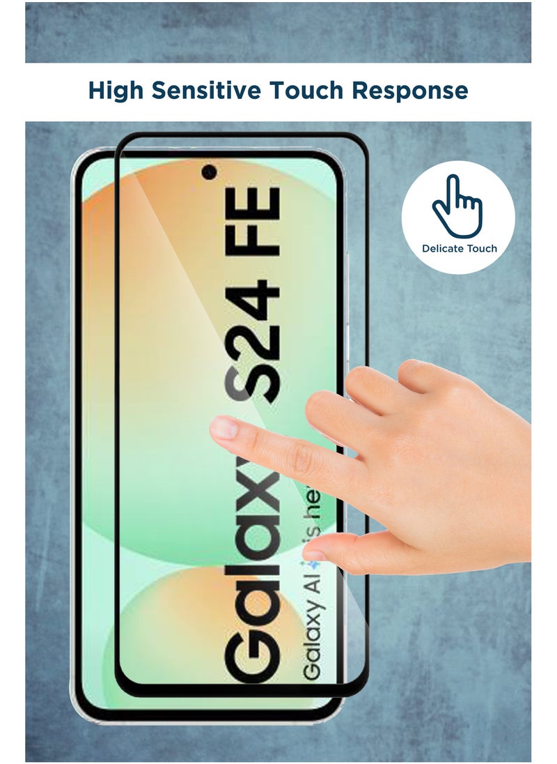 Samsung Galaxy S24 FE 9H Hardness HD Tempered Glass Screen Protector 99% Transparency with device's original screen clarity and brightness