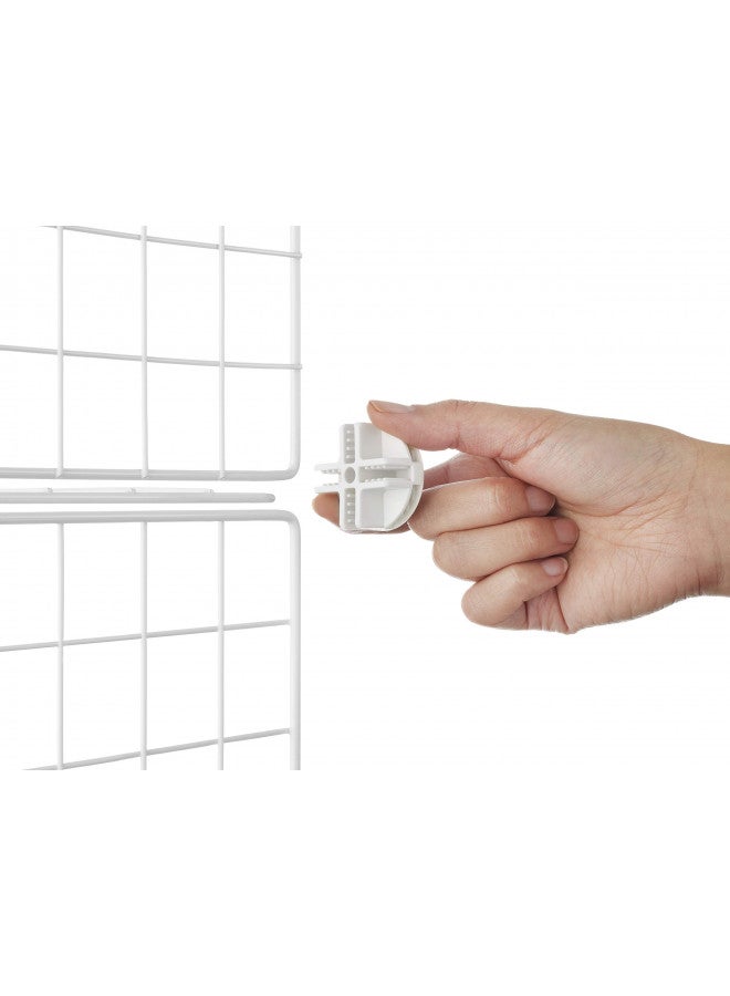 Whitmor Storage Cubes Stackable Interlocking Wire Shelves -White (Set of 4) - Image 1