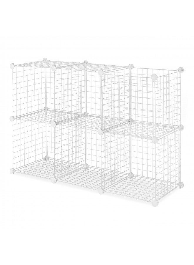 Whitmor Storage Cubes Stackable Interlocking Wire Shelves -White (Set of 4) - Image 2