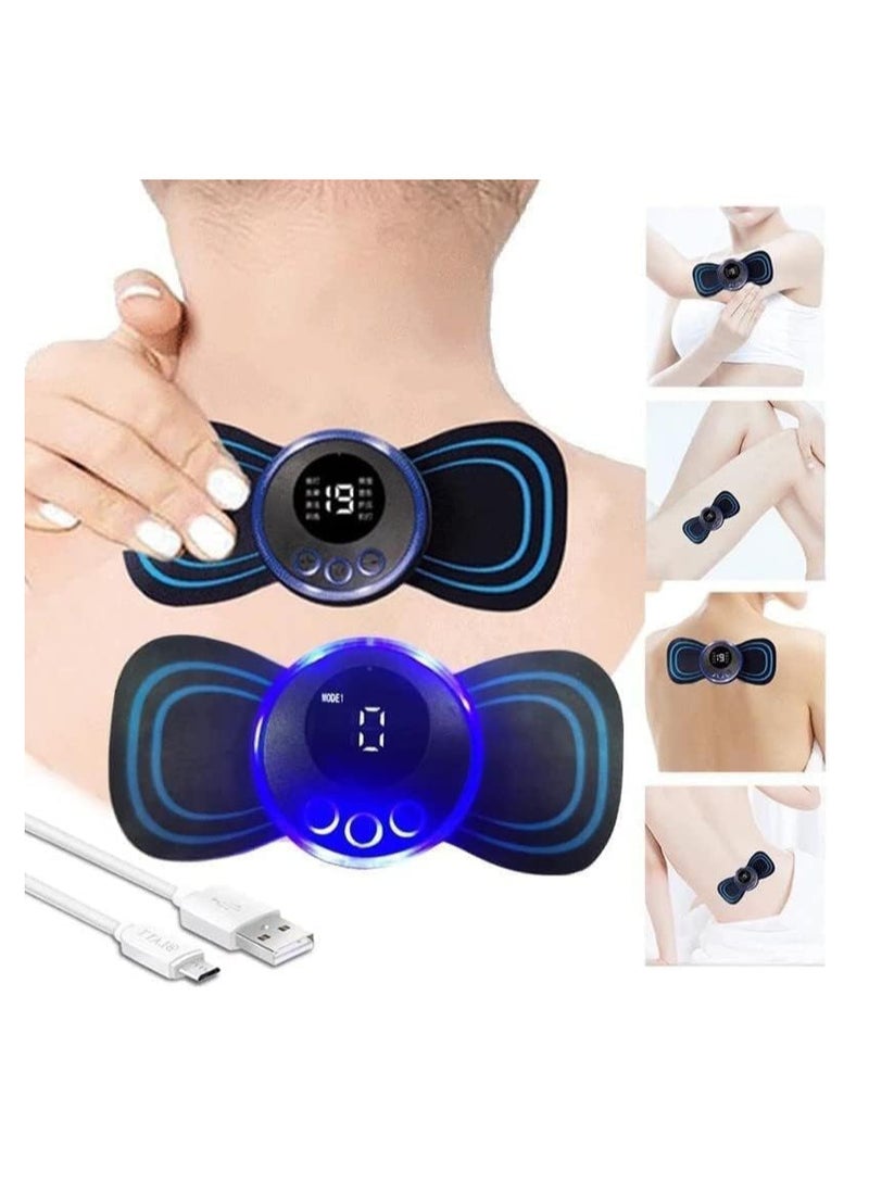 ECVV جهاز تدليك الجسم ECVV، جهاز تدليك الرقبة المحمول اللاسلكي مع 8 أوضاع و19 مستوى قوة، جهاز تدليك EMS لتخفيف الآلام للكتف والذراعين والساقين وآلام الظهر للرجال والنساء - Image 2