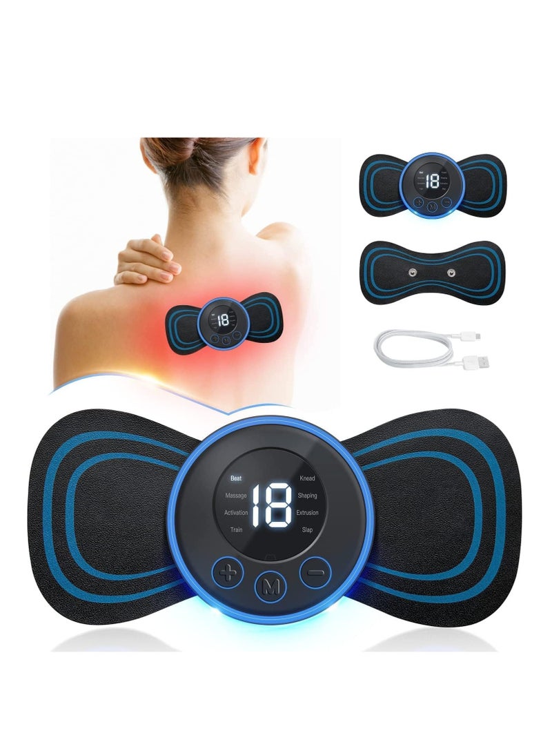 ECVV جهاز تدليك الجسم ECVV، جهاز تدليك الرقبة المحمول اللاسلكي مع 8 أوضاع و19 مستوى قوة، جهاز تدليك EMS لتخفيف الآلام للكتف والذراعين والساقين وآلام الظهر للرجال والنساء - Image 1